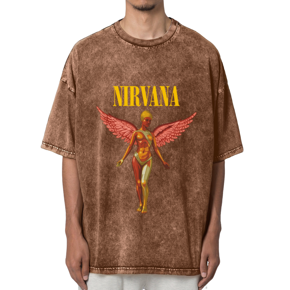 Nirvana In Utero Pink Angel Washed Tee
