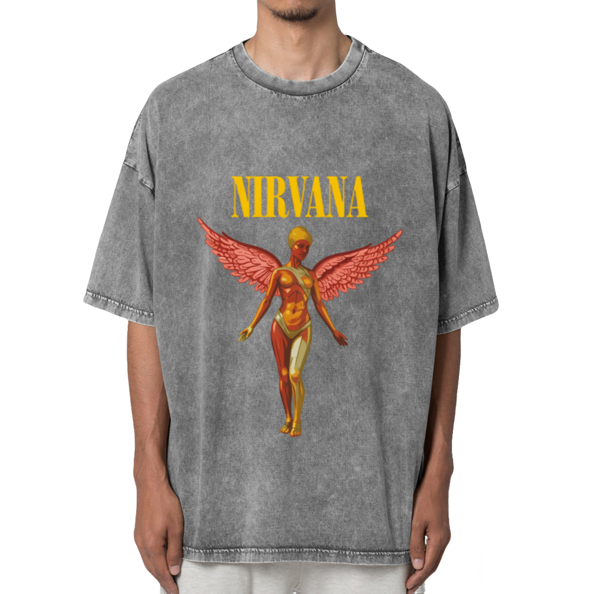 Nirvana In Utero Pink Angel Washed Tee