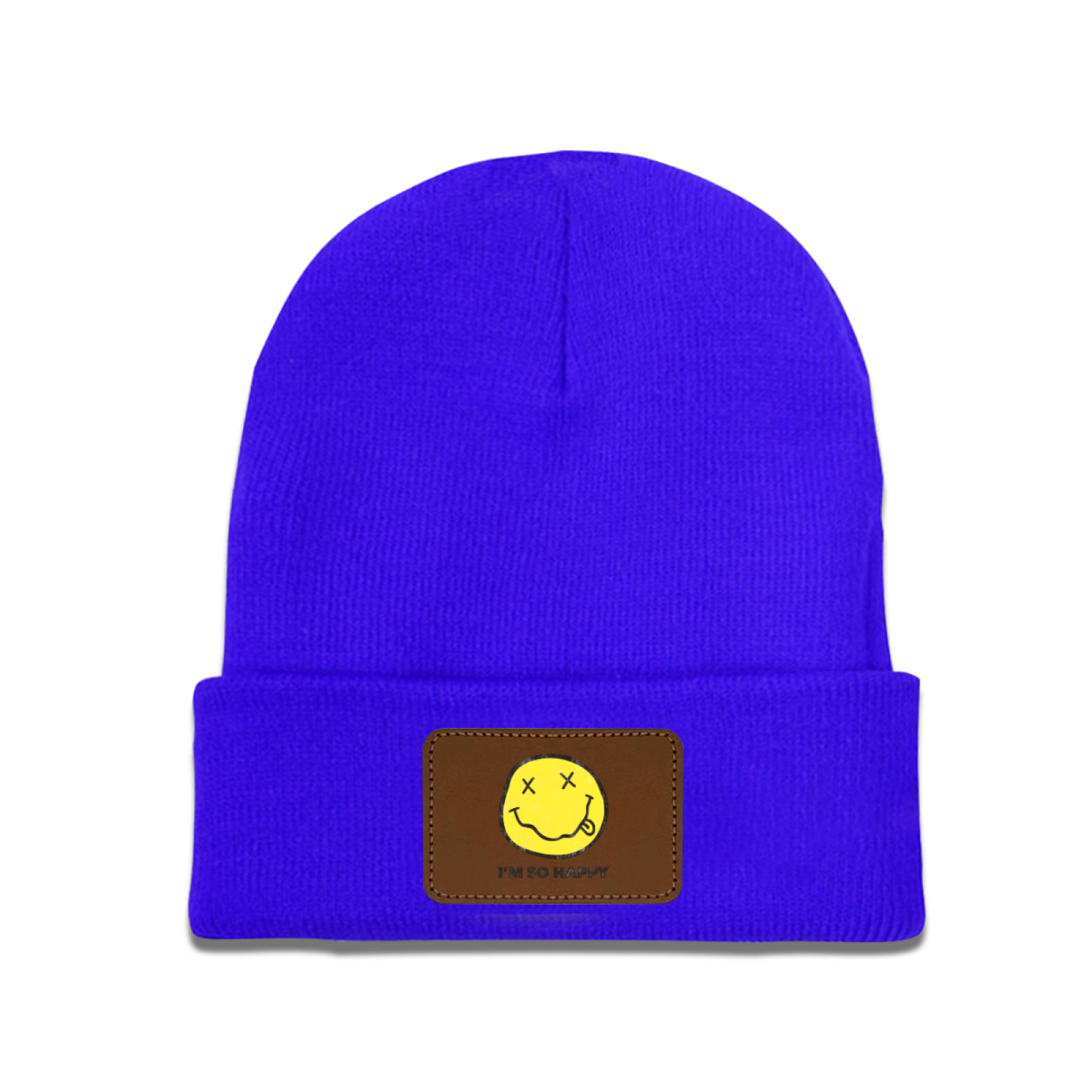 Nirvana I’m So Happy Graphic Patch Knit Beanie