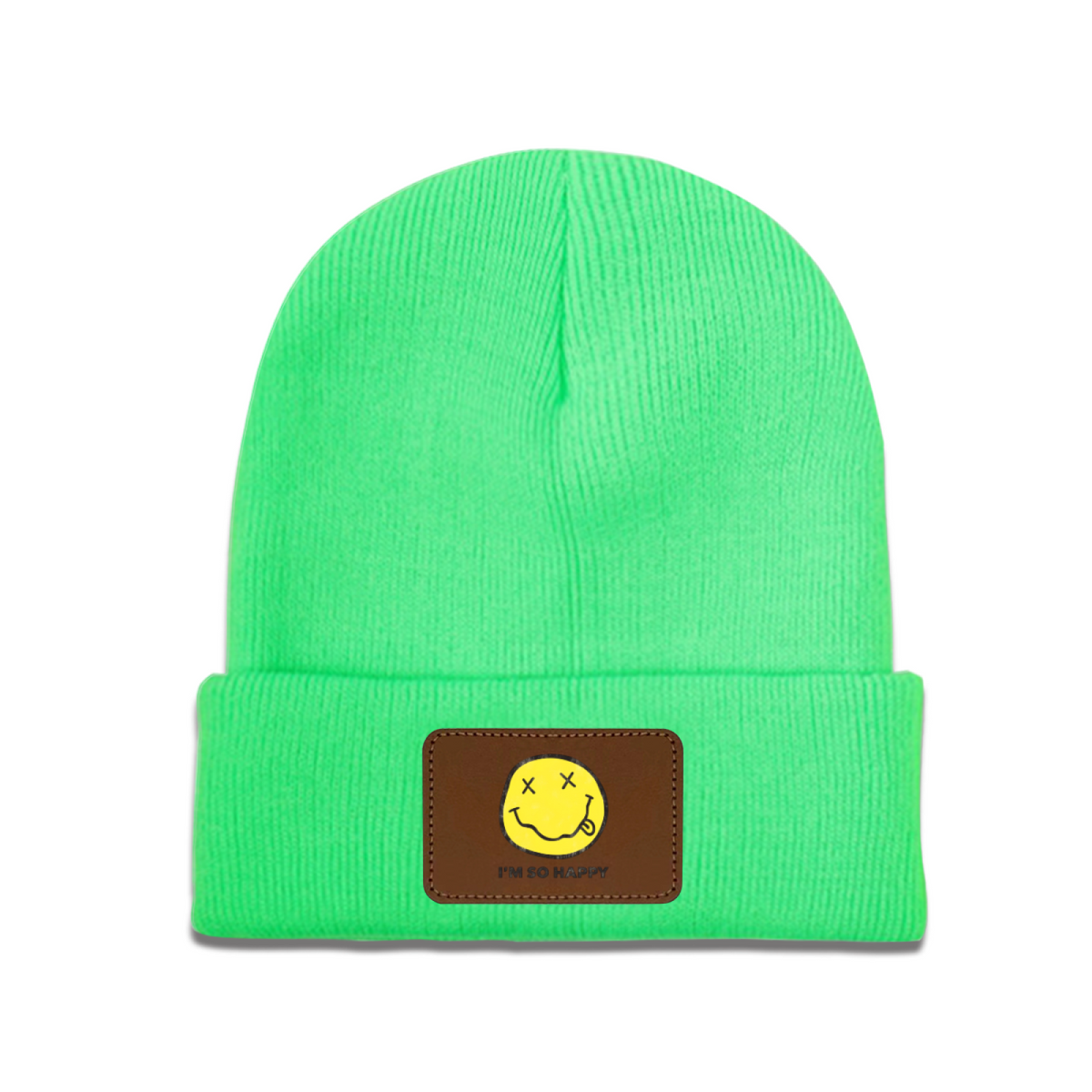 Nirvana I’m So Happy Graphic Patch Knit Beanie