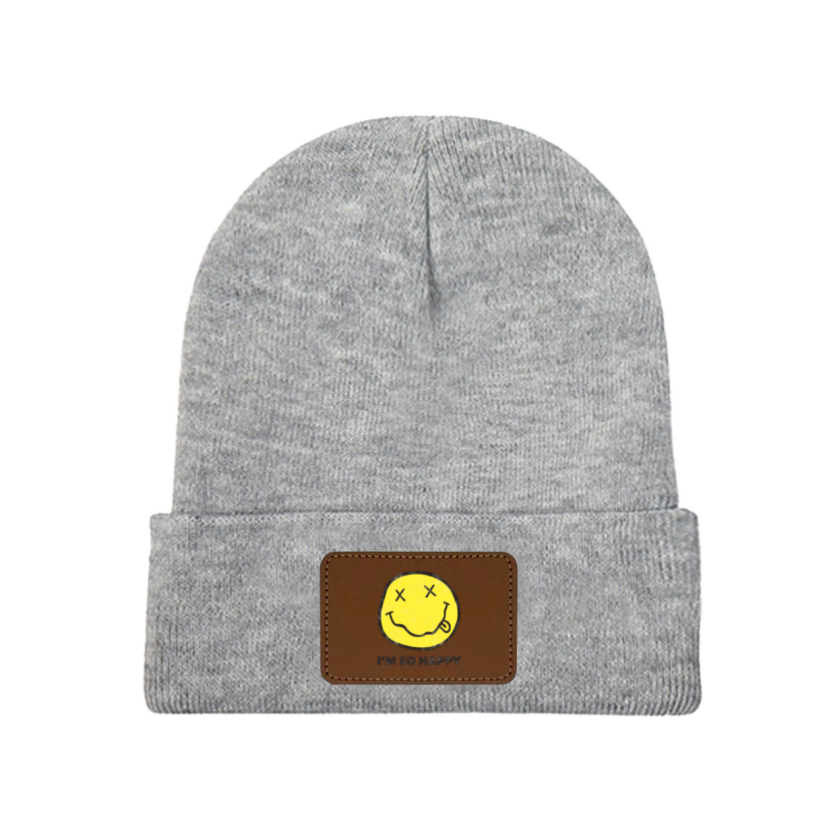Nirvana I’m So Happy Graphic Patch Knit Beanie