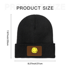 Nirvana I’m So Happy Graphic Patch Knit Beanie – Nirvana-themed rectangular patch beanie product image, blackish green option
