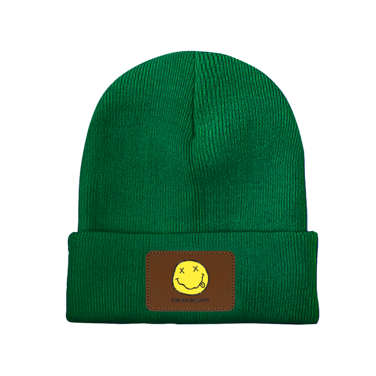 Nirvana I’m So Happy Graphic Patch Knit Beanie