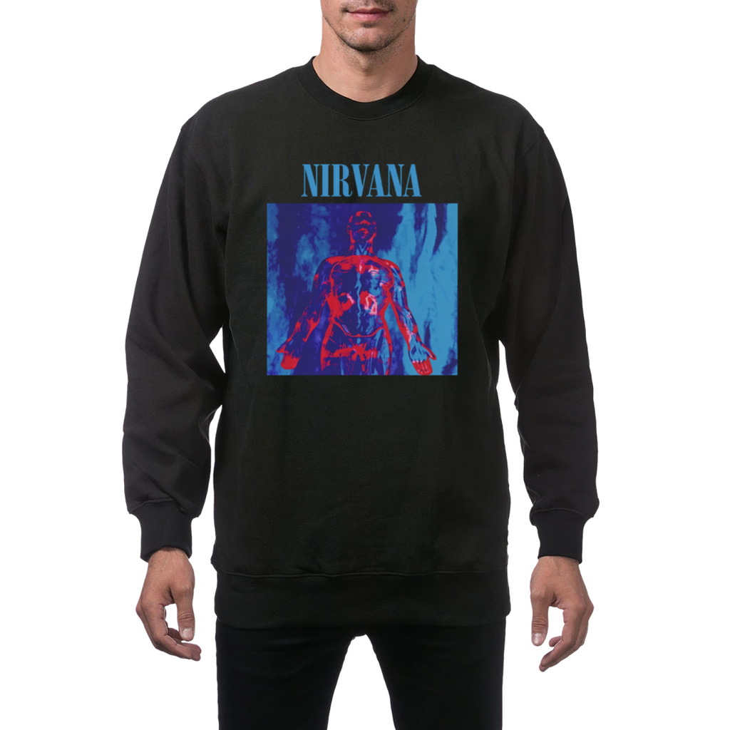Artwork preview for Nirvana Red Blue Anatomy Crewneck Sweatshirt