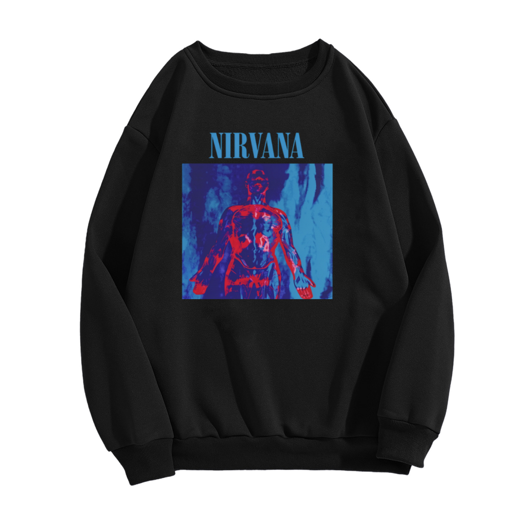 Artwork preview for Nirvana Red Blue Anatomy Crewneck Sweatshirt