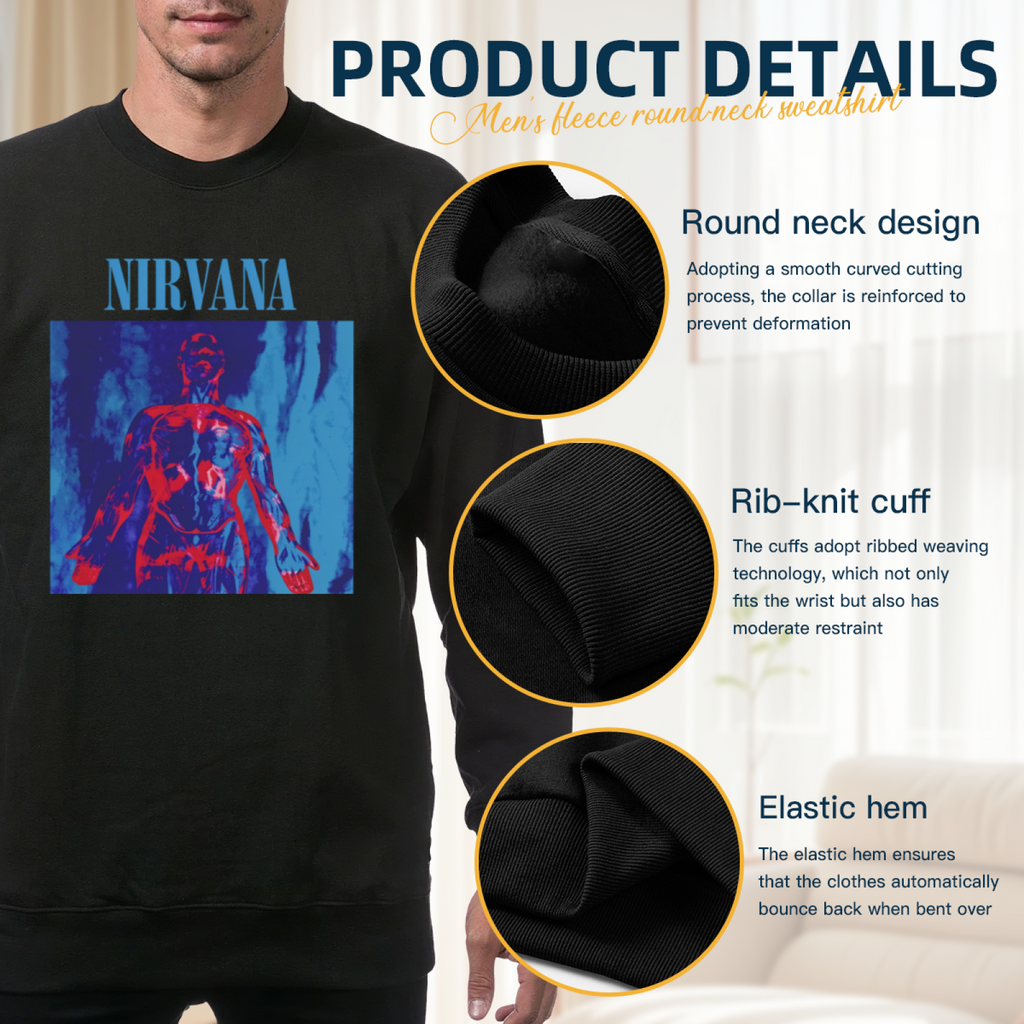 Artwork preview for Nirvana Red Blue Anatomy Crewneck Sweatshirt