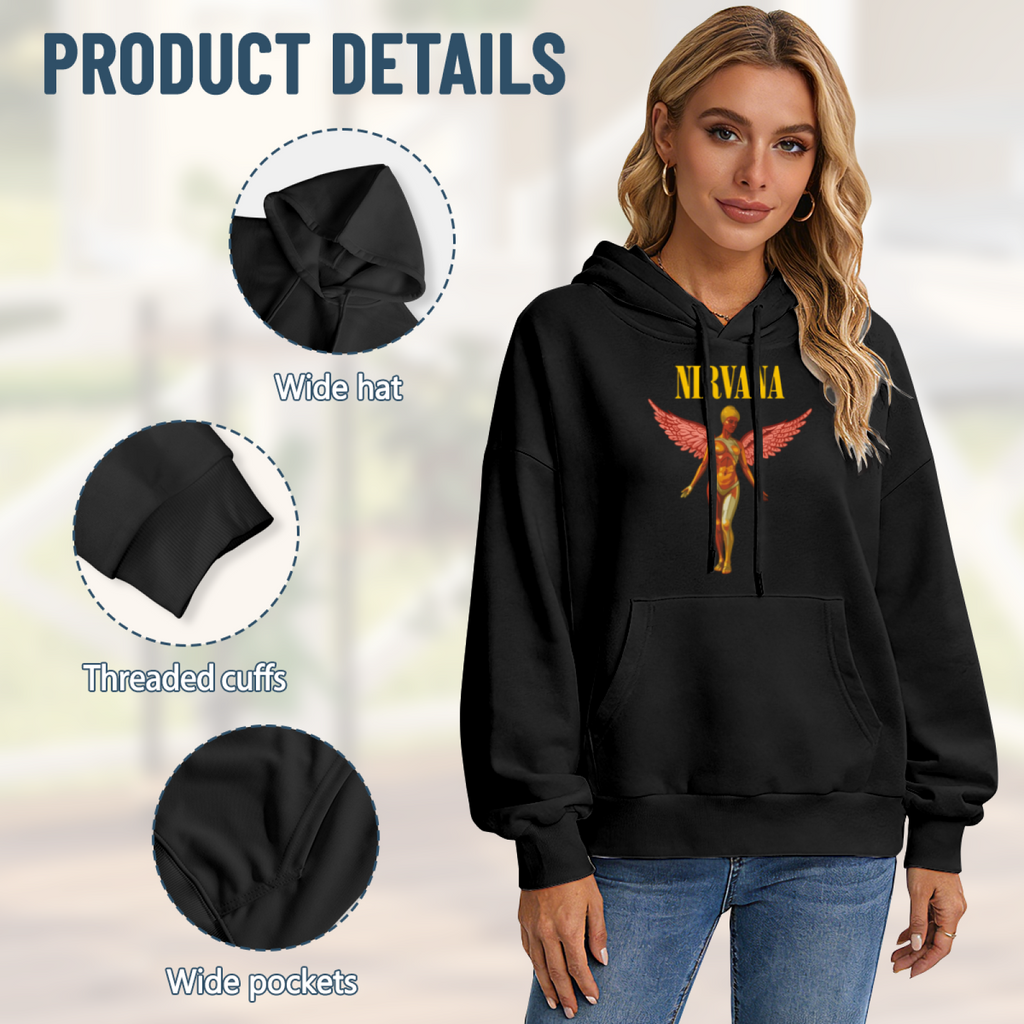 Hoodie product image with in utero pink angel artwork