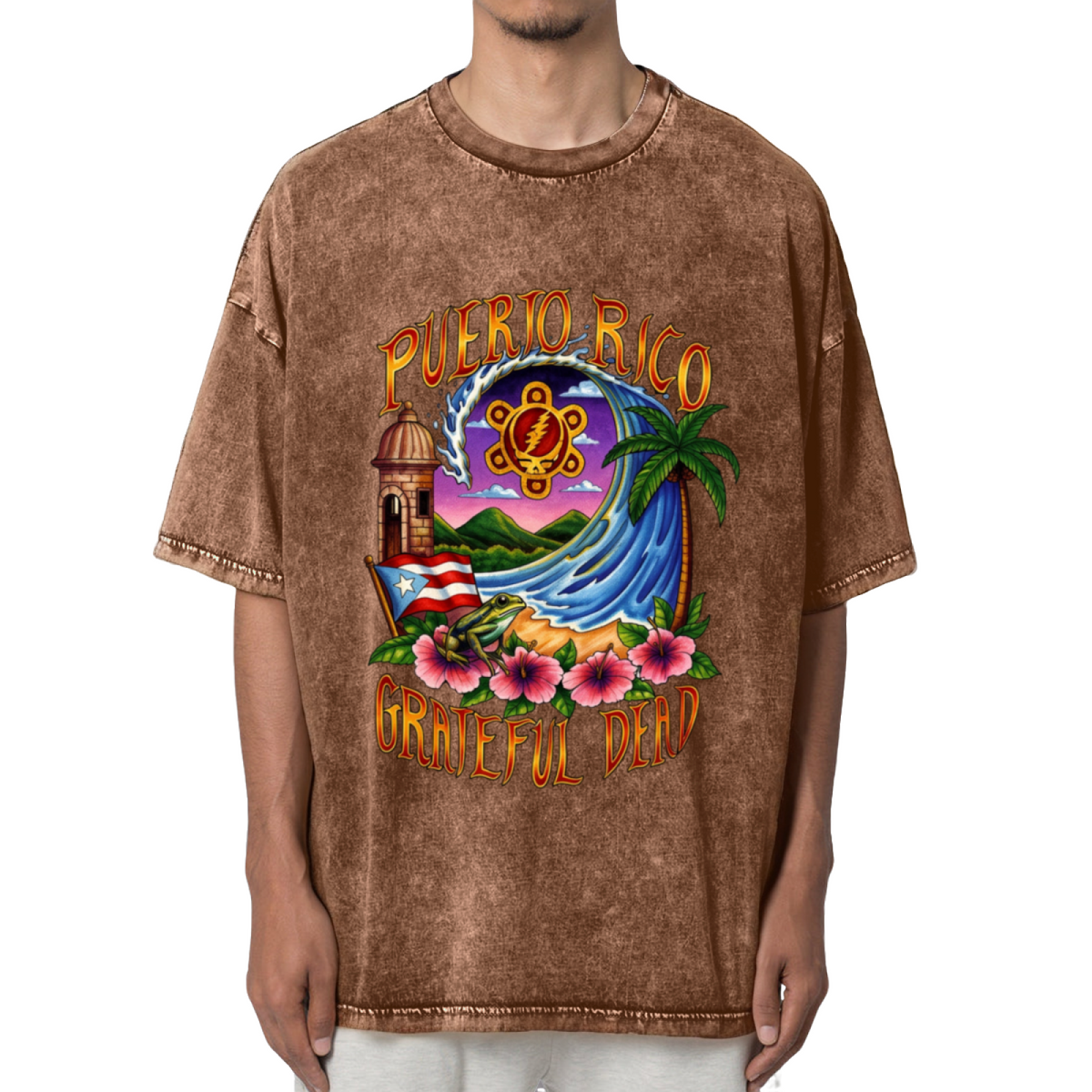 Grateful Dead Puerto Rico United States of Dead Washed Graphic T-Shirt