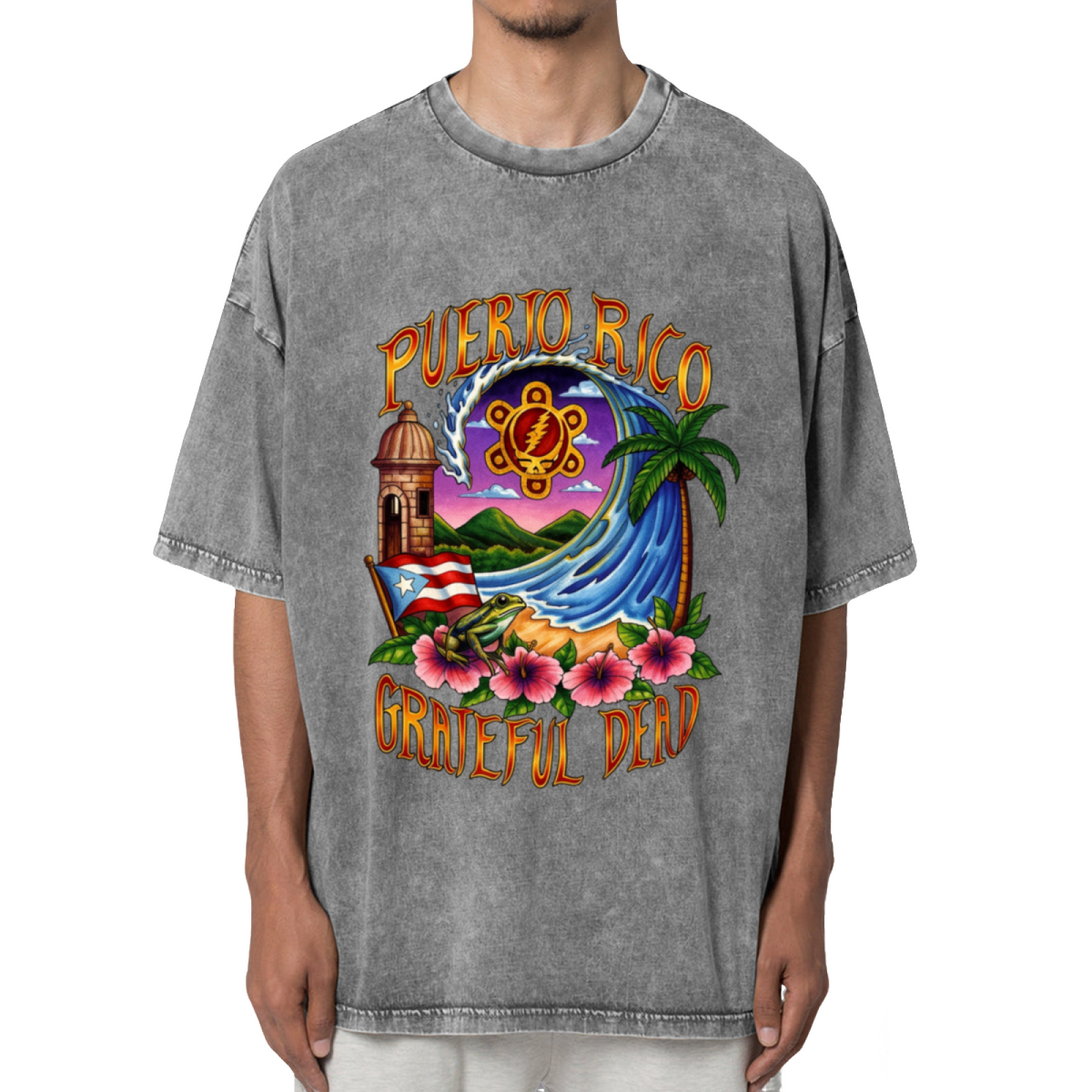 Grateful Dead Puerto Rico United States of Dead Washed Graphic T-Shirt