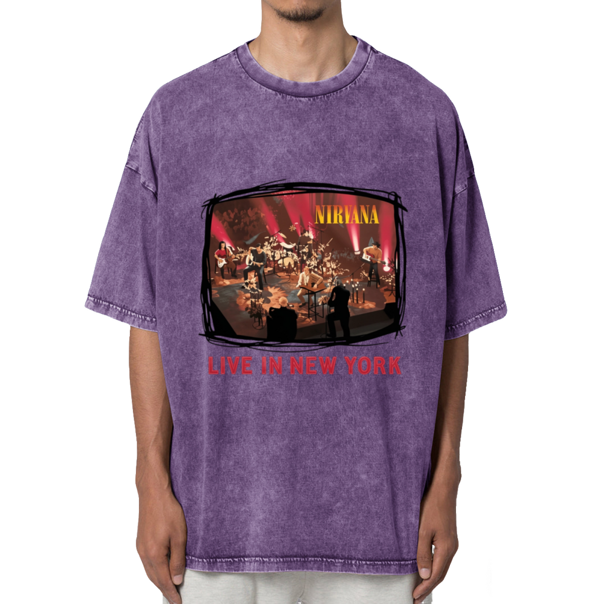 Nirvana Live in New York Washed Graphic Tee