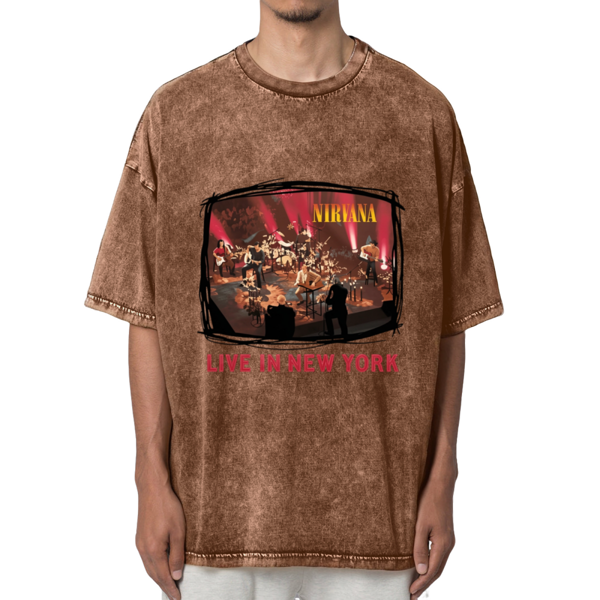 Nirvana Live in New York Washed Graphic Tee