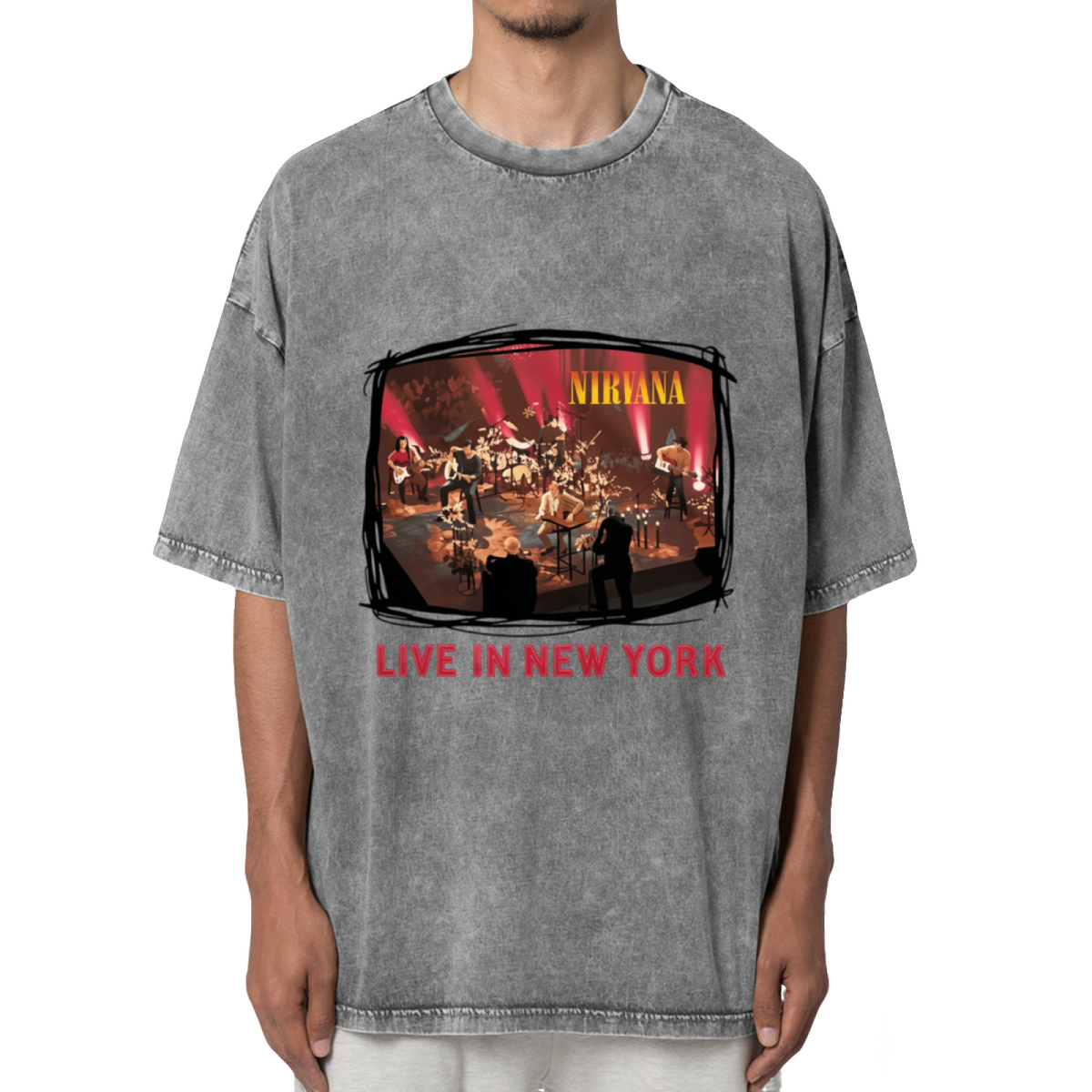 Nirvana Live in New York Washed Graphic Tee