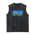 Grateful Dead washed graphic tank top with Navy Blue With A Colorful Of People And Nature graphic