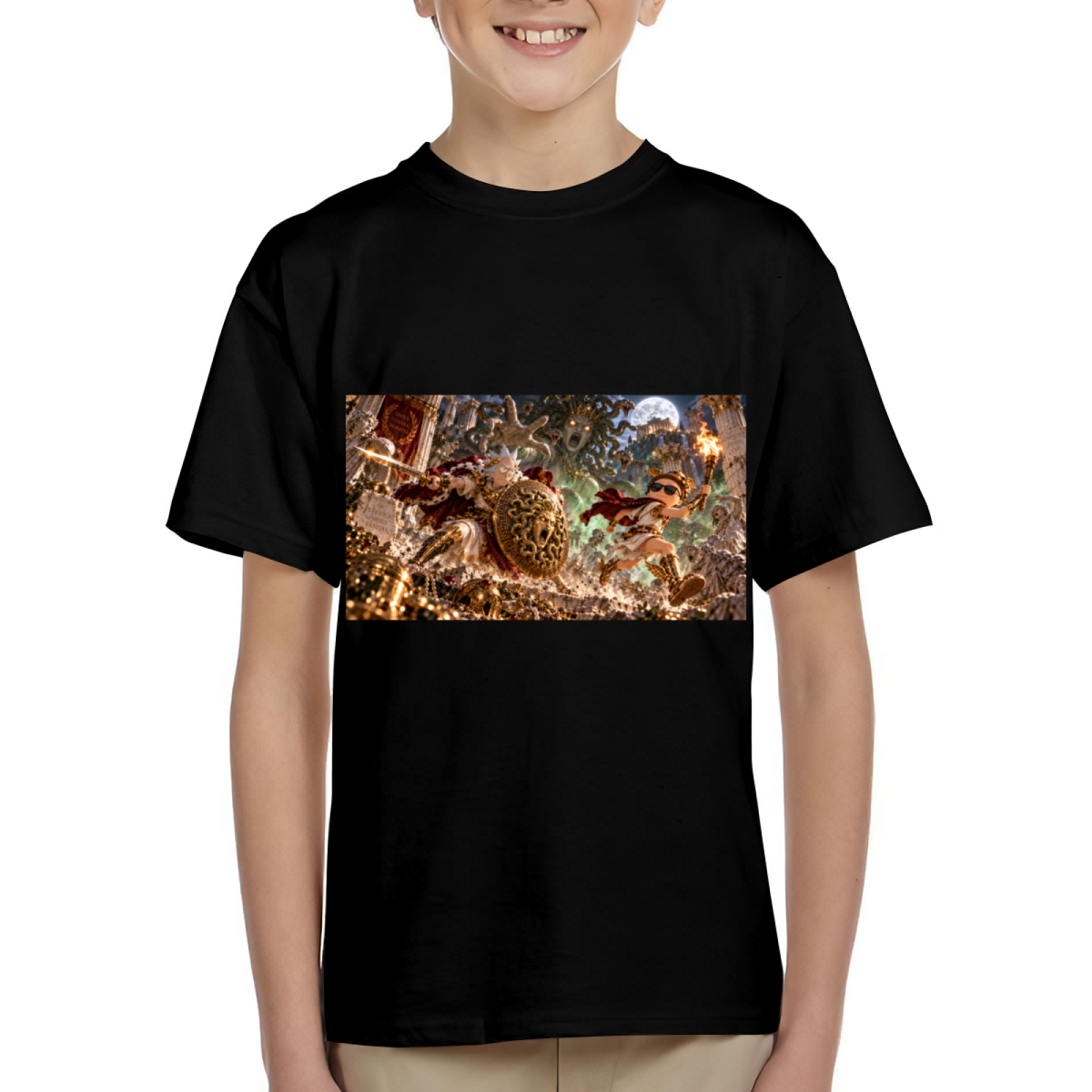 Shield and Moonlight Kid's T-Shirt for Halloween Nights