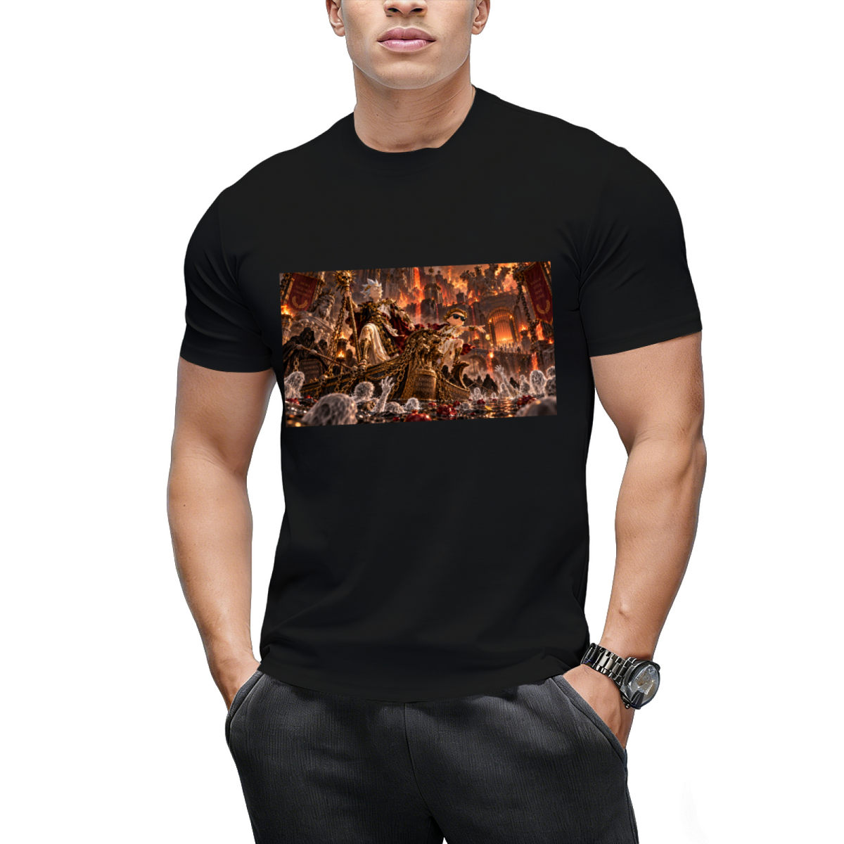 Gothic Throne Hall Men's T-Shirt for Game Nights