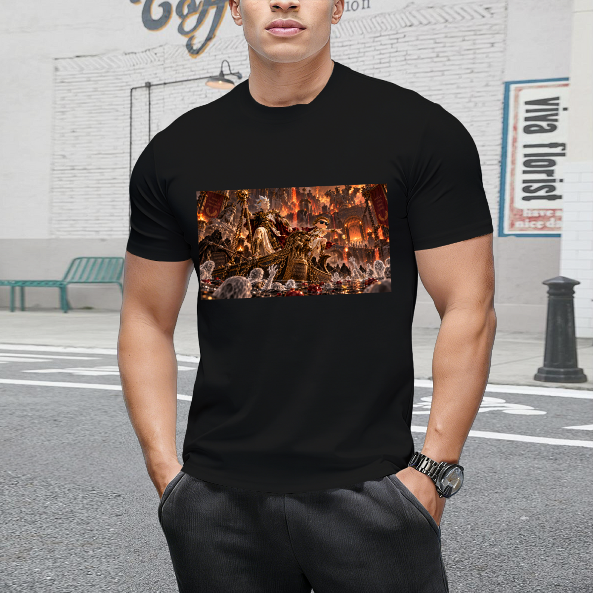 Gothic Throne Hall Men's T-Shirt for Game Nights