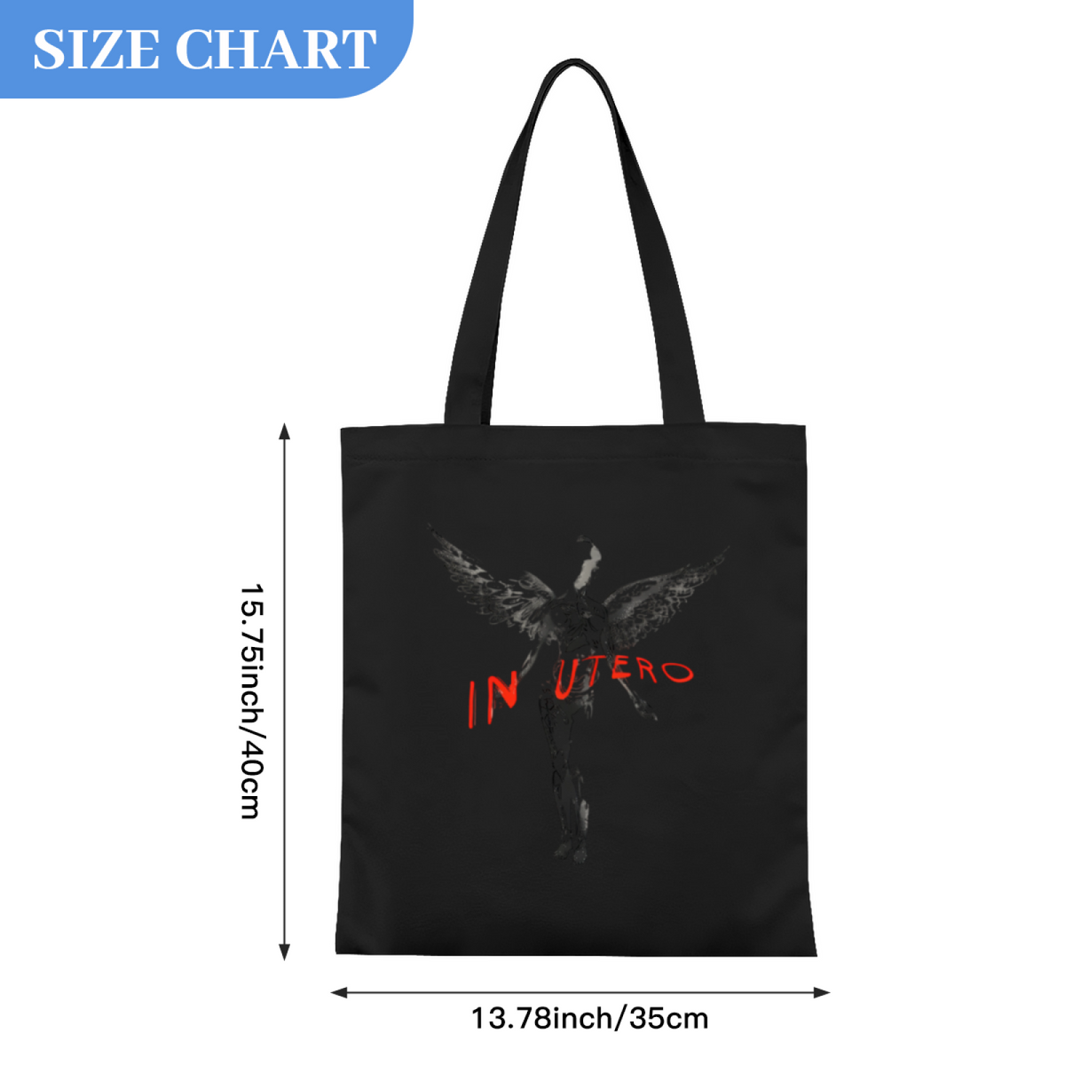 Nirvana In Utero Graphic Canvas Tote Bag — another In Utero-themed interpretation from the collection