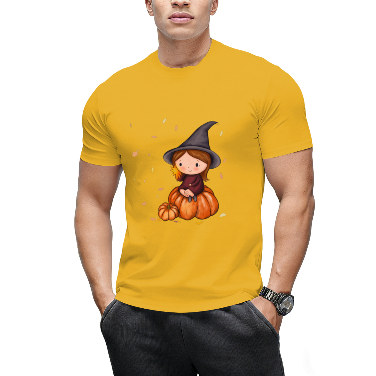 Pumpkin Witch Graphic T-Shirt