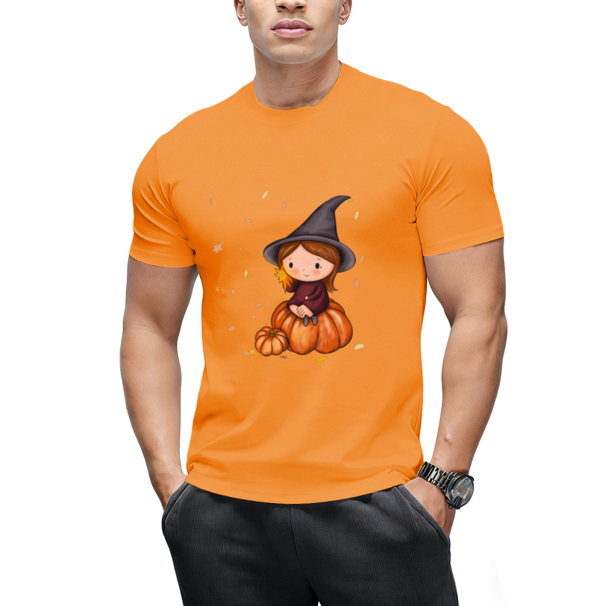 Pumpkin Witch Graphic T-Shirt