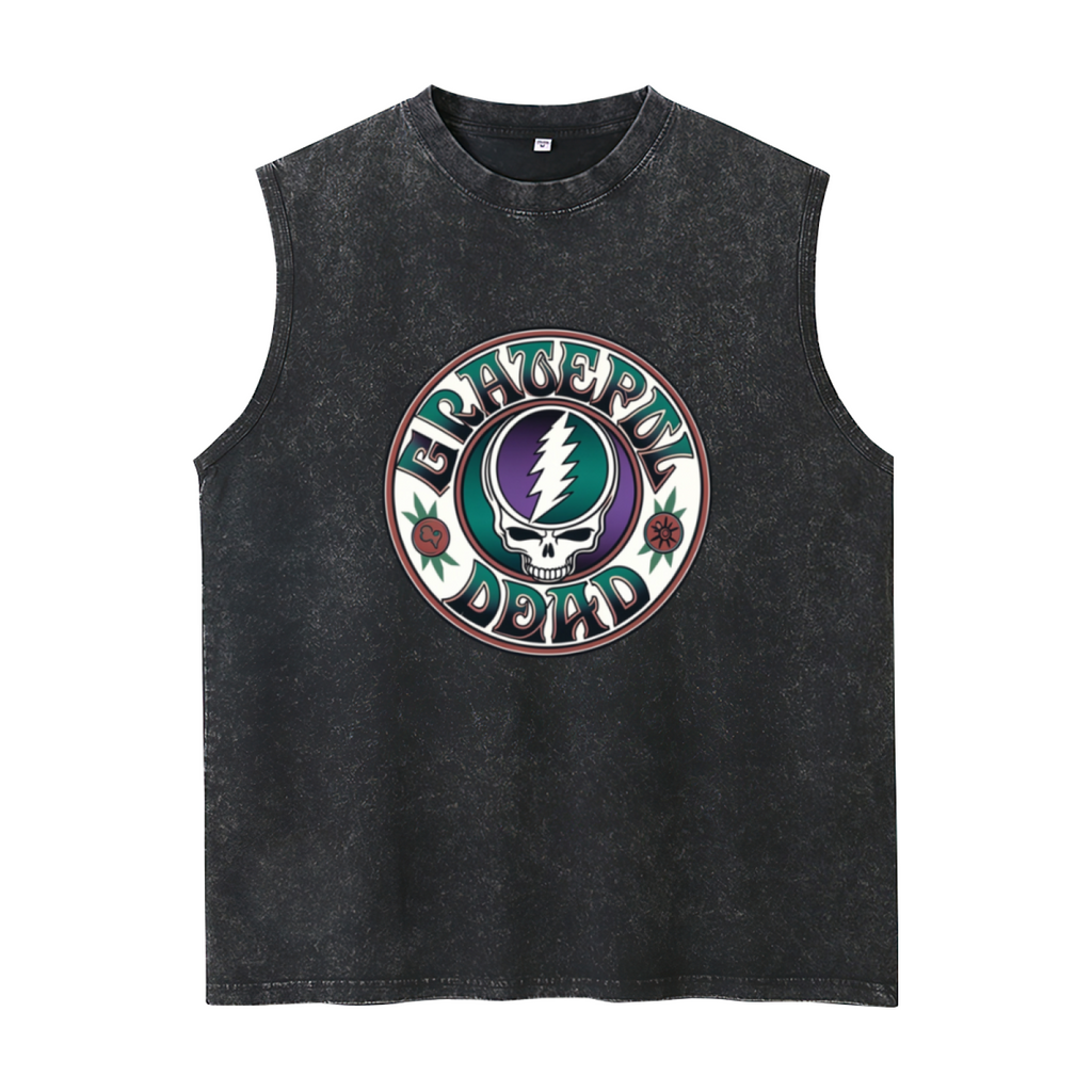 Grateful Dead washed graphic tank top with Blue With A Logo graphic