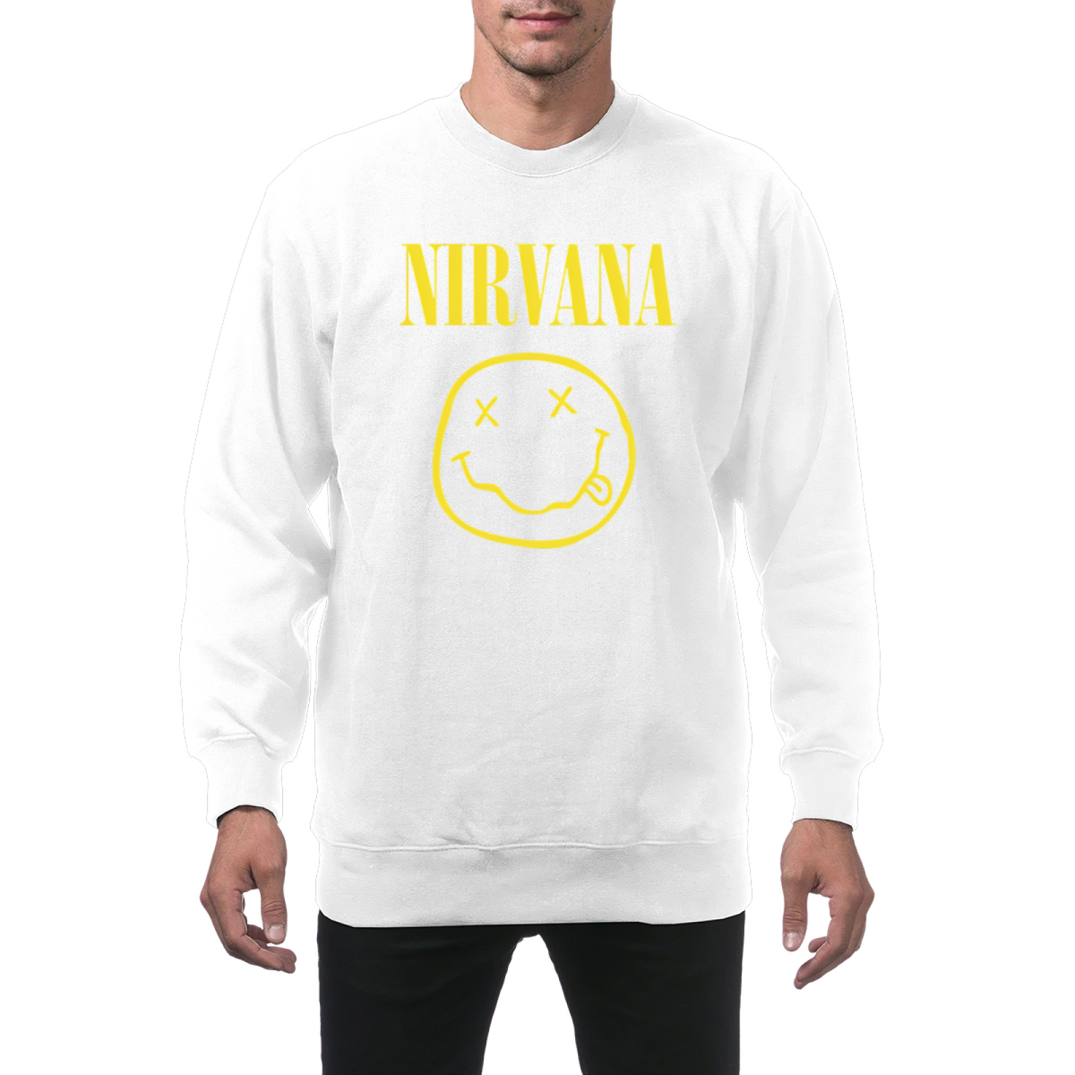 Nirvana Smiley Face Graphic Crewneck Sweatshirt