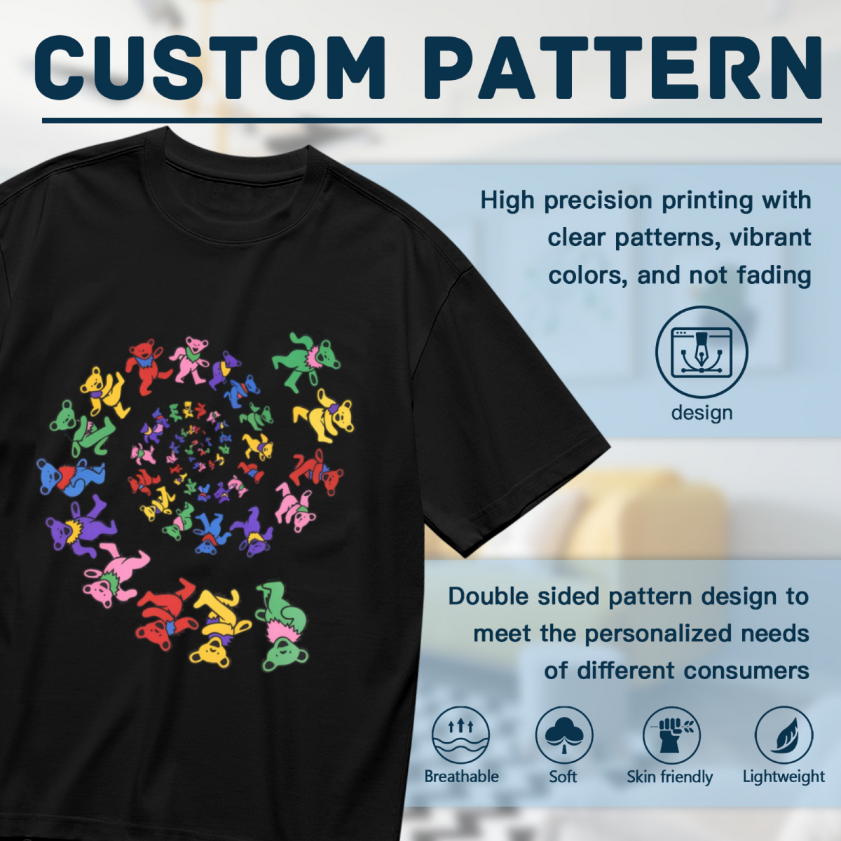 Grateful Dead Spiral Dancing Bears Tie Dye graphic T-shirt product image