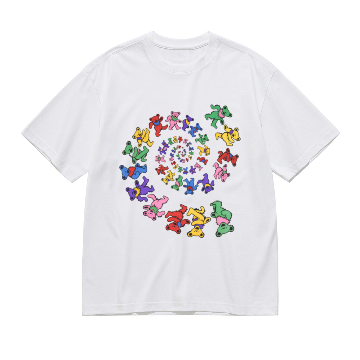 Grateful Dead Spiral Dancing Bears Tie Dye Graphic T-Shirt