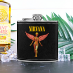 Nirvana In Utero Album 6oz vintage-style stainless steel hip flask product image