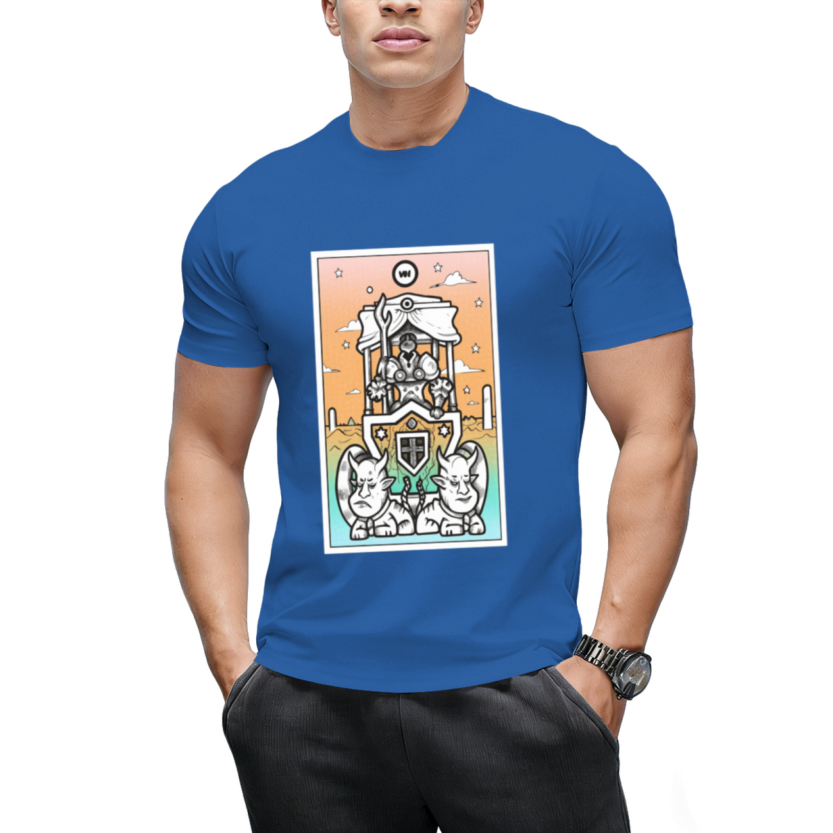 Rainbow Tarot the Chariot Graphic T-Shirt