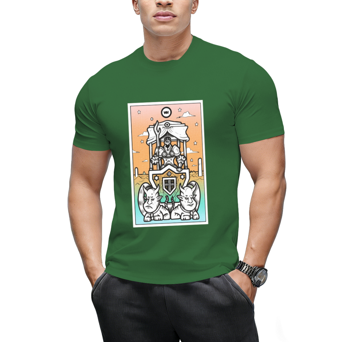 Rainbow Tarot the Chariot Graphic T-Shirt