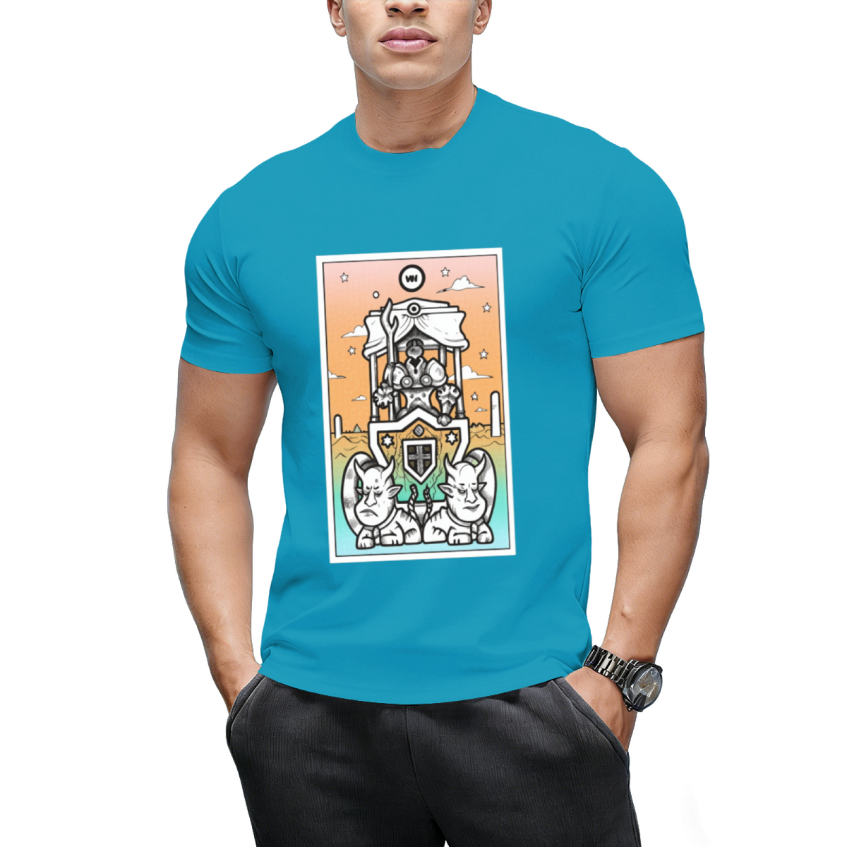 Rainbow Tarot the Chariot Graphic T-Shirt