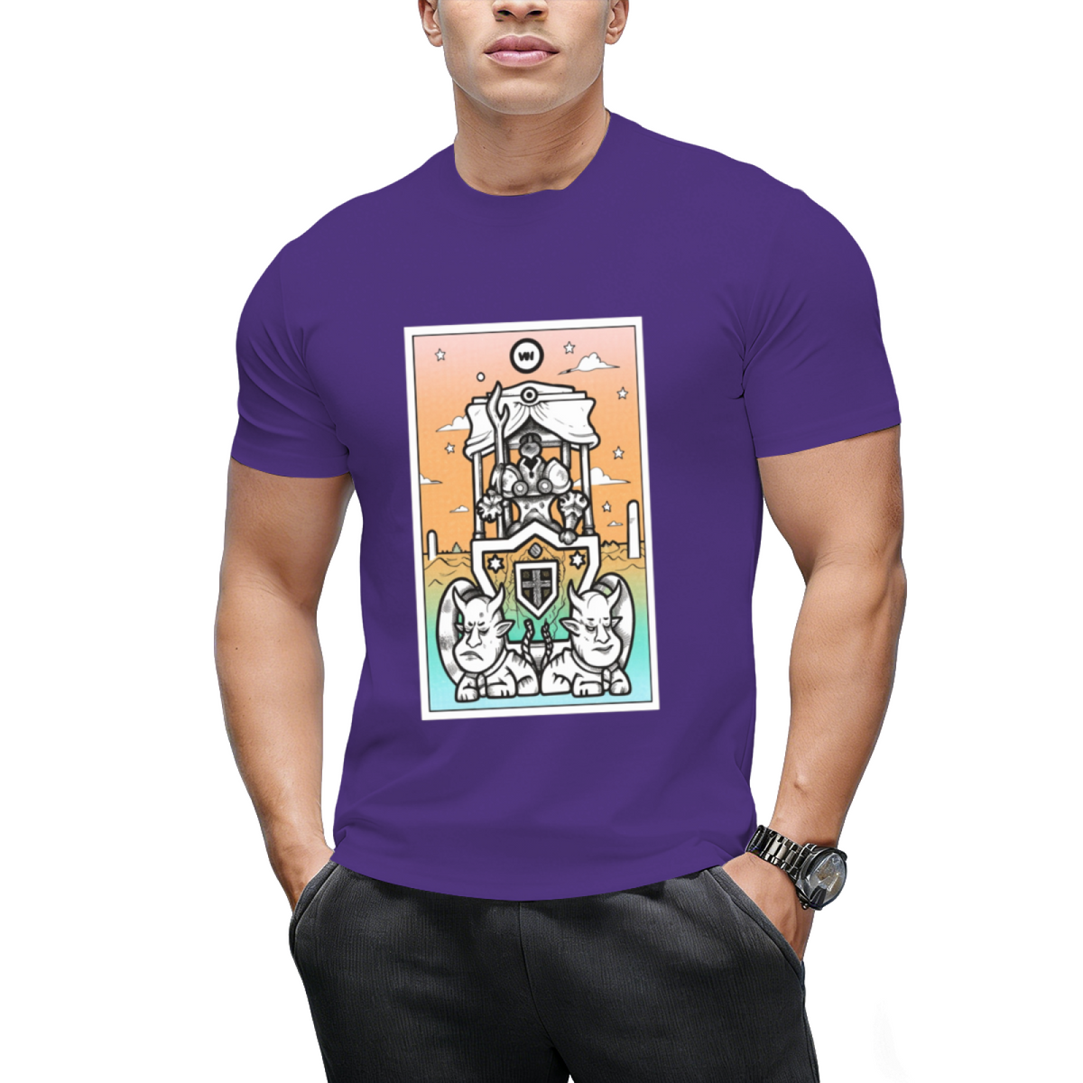 Rainbow Tarot the Chariot Graphic T-Shirt