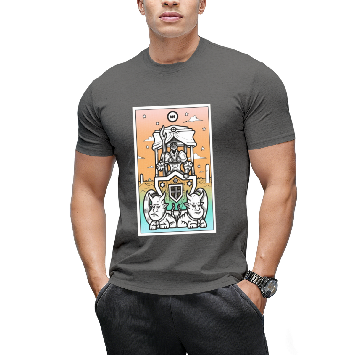 Rainbow Tarot the Chariot Graphic T-Shirt