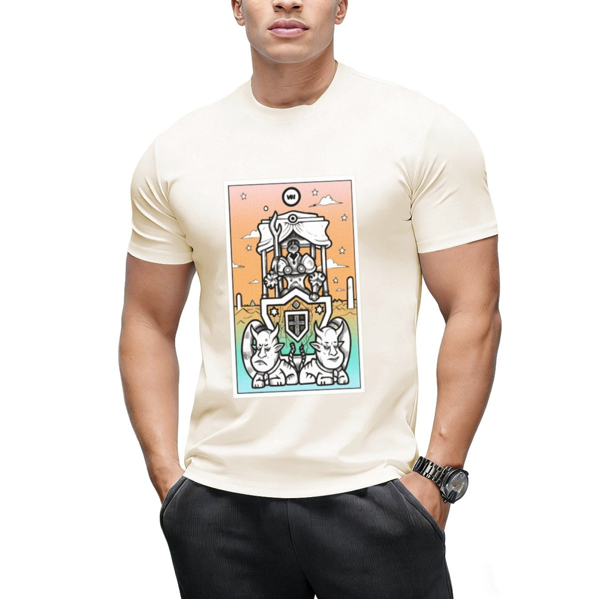 Rainbow Tarot the Chariot Graphic T-Shirt