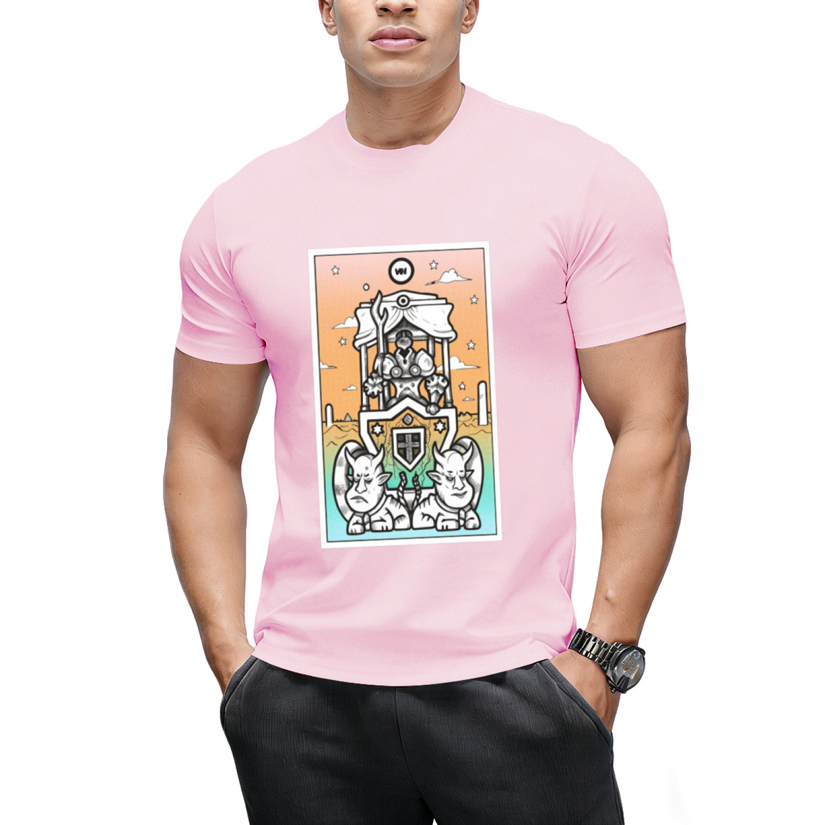 Rainbow Tarot the Chariot Graphic T-Shirt