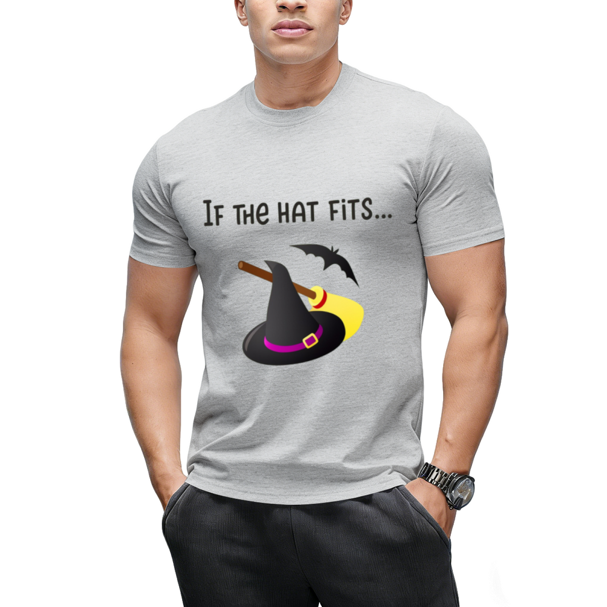 If the Hat Fits Witch Hat Graphic T-Shirt
