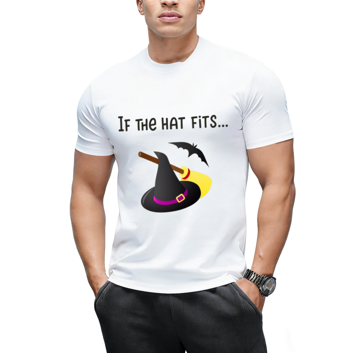 If the Hat Fits Witch Hat Graphic T-Shirt
