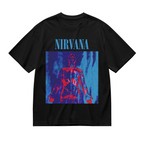 Nirvana Red Blue Anatomical Angel Graphic T-Shirt — product design preview of the artwork; red and blue color treatments appear in the anatomical-angel artwork
