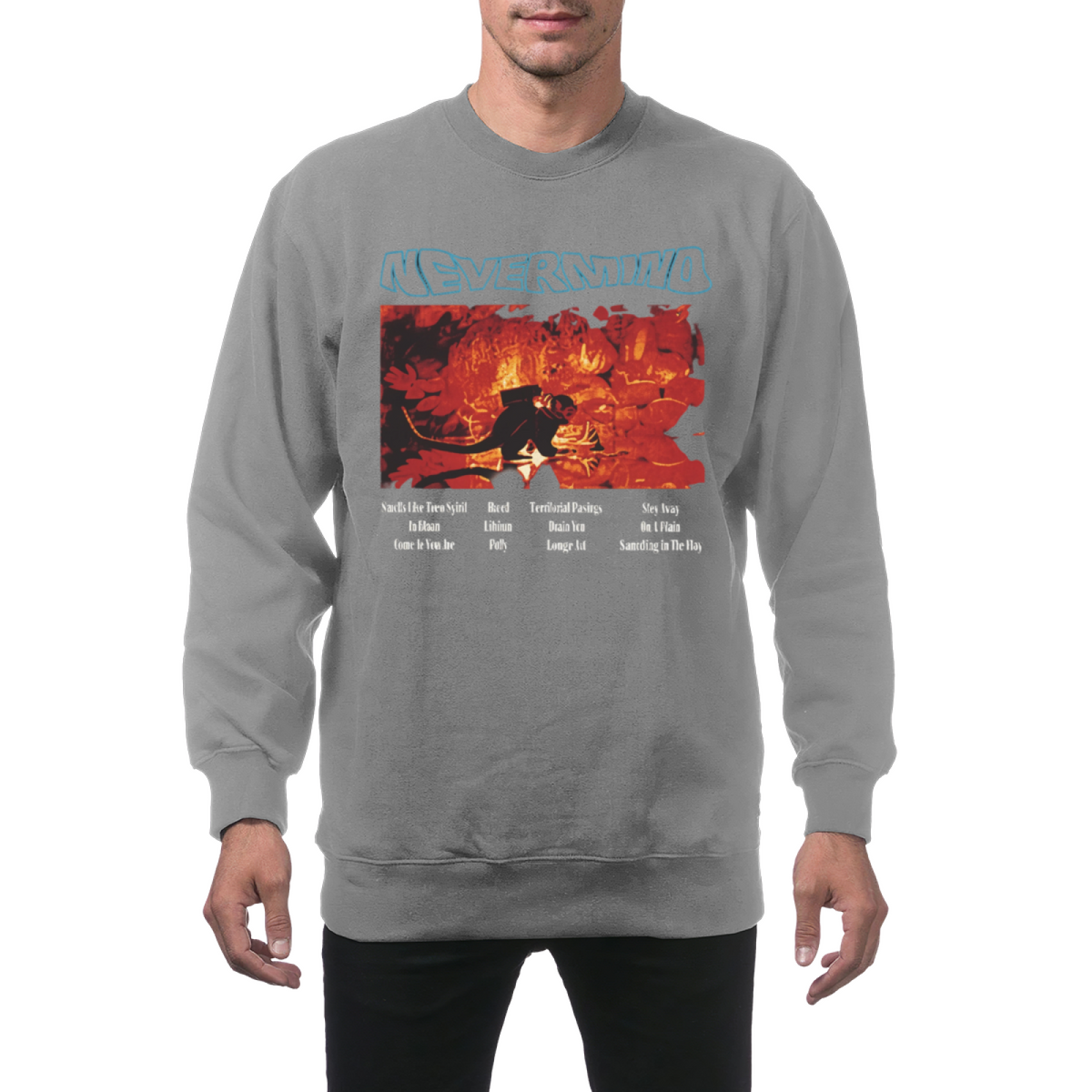 Nirvana Nevermind Crewneck Sweatshirt – Red Graphic