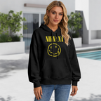 Hoodie product image with classic yellow smiley face artwork