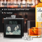 Nirvana Erode 6oz vintage-style stainless steel hip flask product image