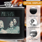 Nirvana Erode 6oz vintage-style stainless steel hip flask product image