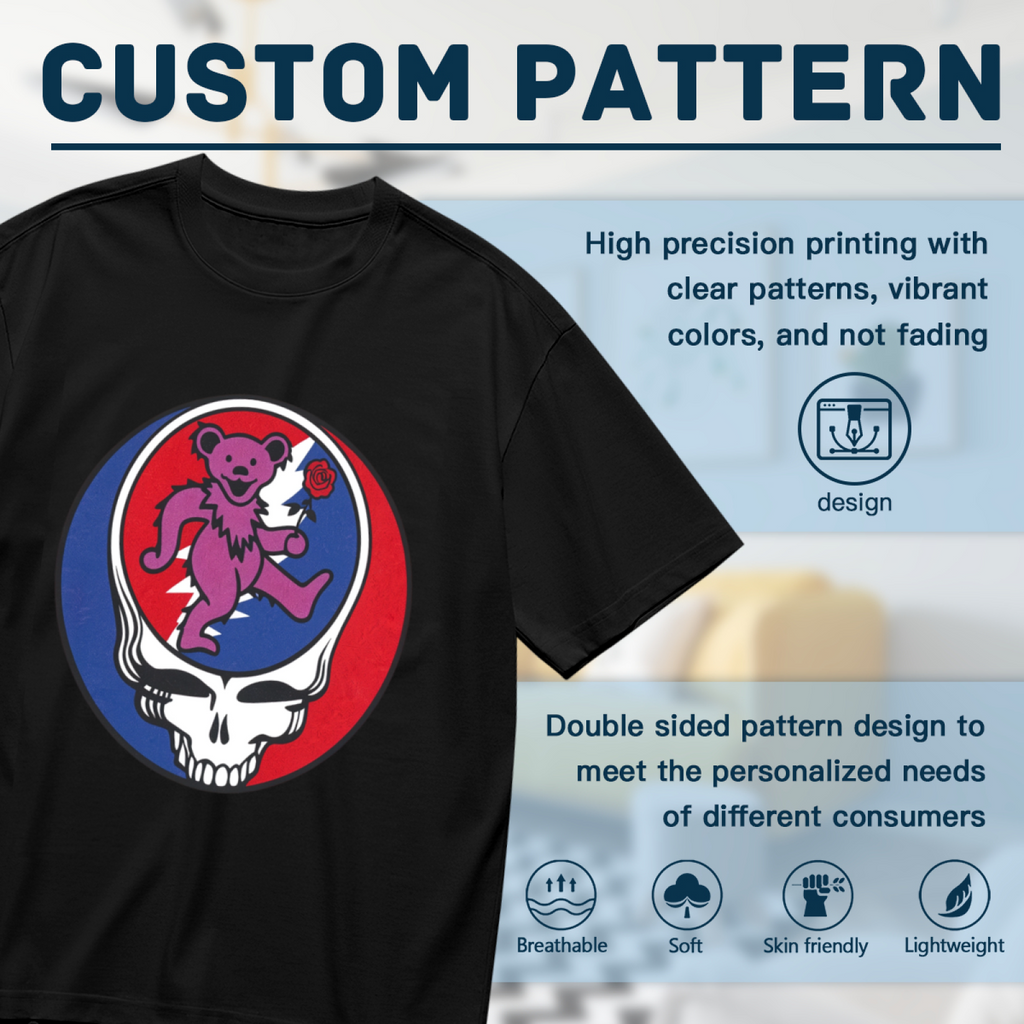 Grateful Dead Purple Bear with Rose Baseball graphic T-shirt product image