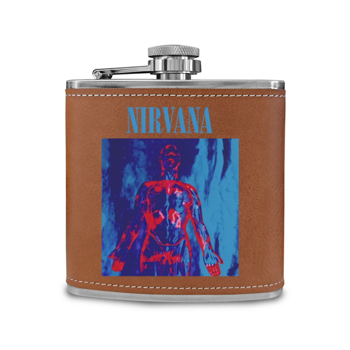 Nirvana Sliver Black 6oz Vintage Stainless Steel Hip Flask