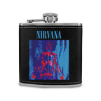Nirvana Sliver Black 6oz vintage-style stainless steel hip flask product image