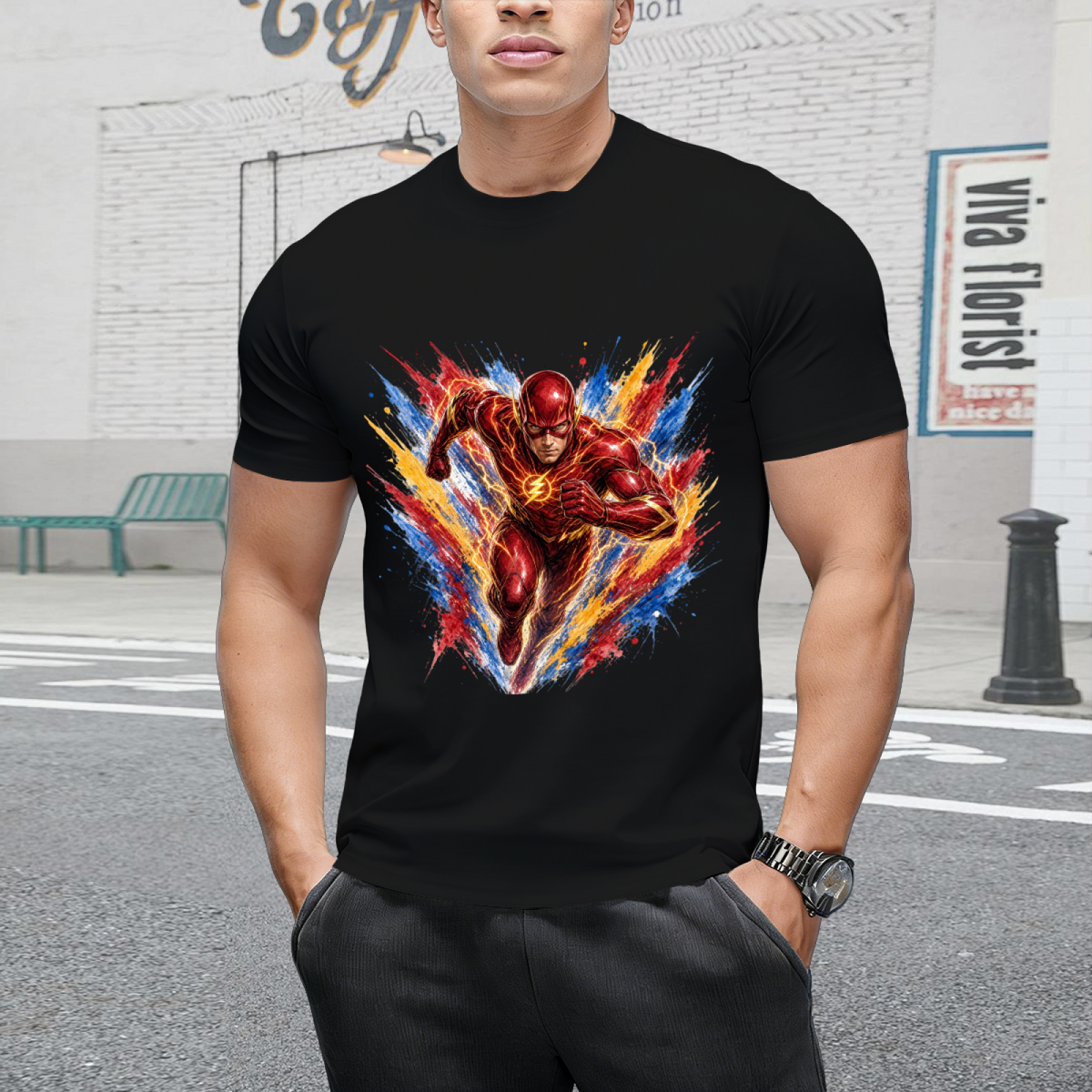 Lightning Newsprint Men's T-Shirt for Weekend Plans