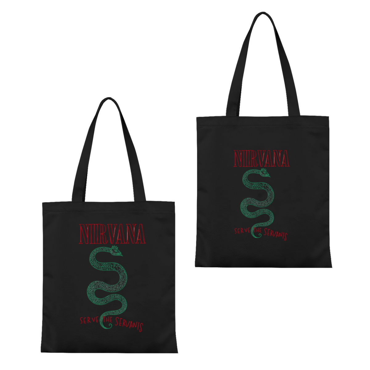 Nirvana Serve the Servants Canvas Tote Bag — a graphic referencing the song “Serve the Servants”