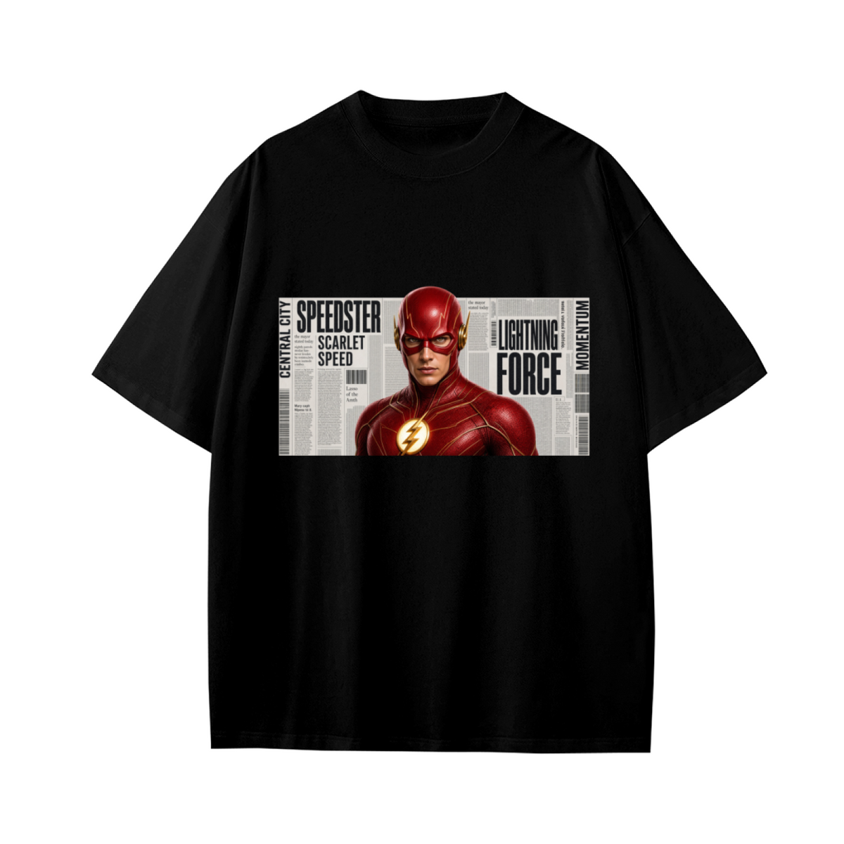 Scarlet Mask Newsprint Kid's T-Shirt for Weekend Wear