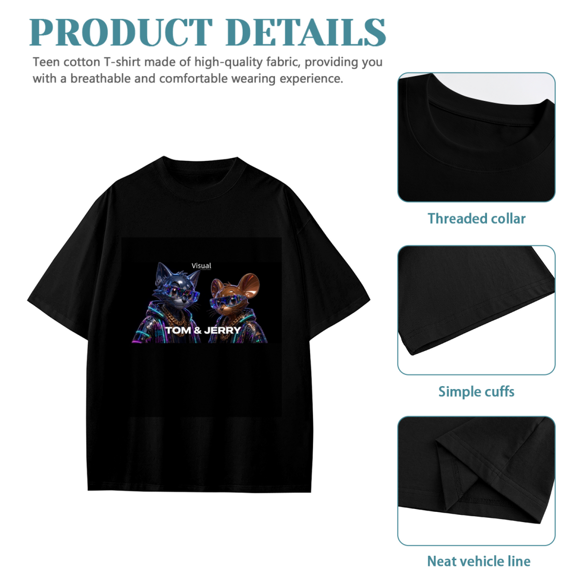 Neon Animal Street Duo Kid's T-Shirt for Holiday Outings