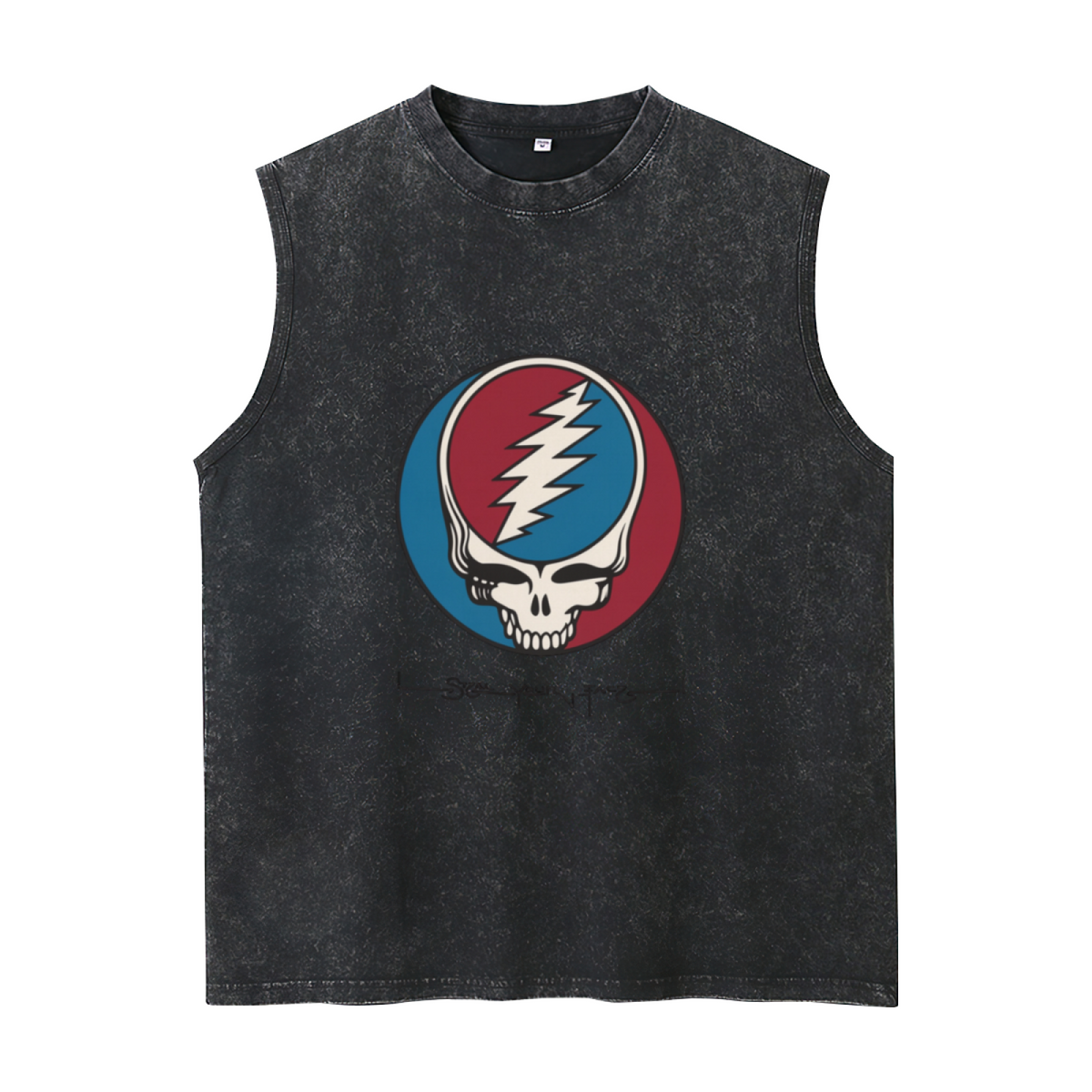 Grateful Dead washed graphic tank top with Steal Your Face graphic